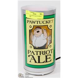 FAMILY GUY PAWTUCKET PATRIOT ALE LAMP