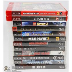 LOT OF 12 PS3 GAMES INCLUDING BIOSHOCK, RED DEAD