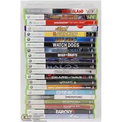 LOT OF 21 XBOX 360 GAMES INCLUDING WATCH DOGS,