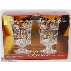 2 CRYSTAL FOOTED HURRICANES