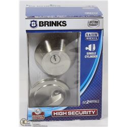 BRINKS SATIN NICKEL FINISH SINGLE CYLINDER DEADBOLT