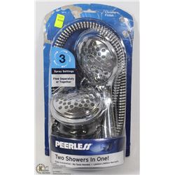 PEERLESS TWO SHOWERS IN ONE 3 SPRAY SETTING