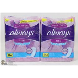 324 ALWAYS THIN ALL DAY FRESHN' CLEAN DAILY LINERS
