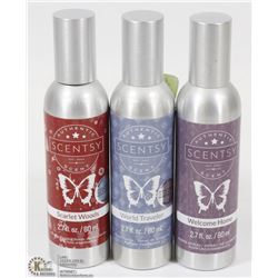 LOT OF 3 SCENTSY ROOM SPRAYS
