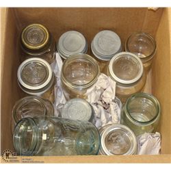 VINTAGE AND UNIQUE GLASS CANNING JARS