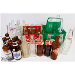LOT OF 27 VINTAGE POP & BEER BOTTLES.