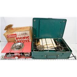 2 VINTAGE CAMP STOVES - COLEMAN & EATONS.
