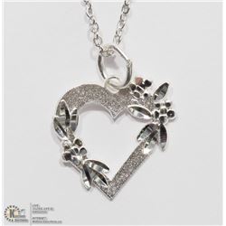 1) STERLING SILVER HEART SHAPED PENDANT NECKLACE