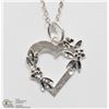 Image 1 : 1) STERLING SILVER HEART SHAPED PENDANT NECKLACE
