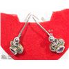 Image 3 : 4) STERLING SILVER AMETHYST MARCASITE EARRINGS
