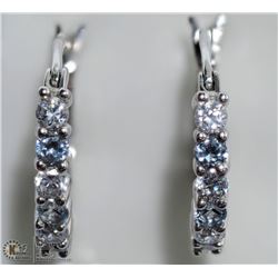 8) STERLING SILVER SIMULATED AQUAMARINE EARRINGS