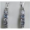 Image 1 : 8) STERLING SILVER SIMULATED AQUAMARINE EARRINGS