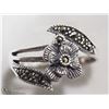 Image 1 : 13) STERLING SILVER MARCASITE FLOWER STYLE RING