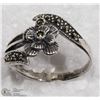 Image 2 : 13) STERLING SILVER MARCASITE FLOWER STYLE RING