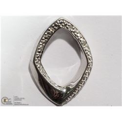 14) STERLING SILVER 4 DIAMOND PENDANT