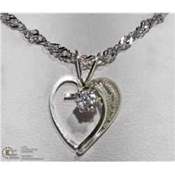 16) STERLING SILVER CZ PENDANT NECKLACE
