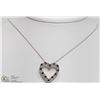 Image 2 : 19) STERLING SILVER GARNET PENDANT NECKLACE