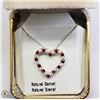 Image 3 : 19) STERLING SILVER GARNET PENDANT NECKLACE