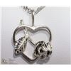 Image 1 : 22) STERLING SILVER ROSE HEART PENDANT NECKLACE
