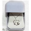 Image 2 : 22) STERLING SILVER ROSE HEART PENDANT NECKLACE