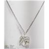 Image 3 : 22) STERLING SILVER ROSE HEART PENDANT NECKLACE