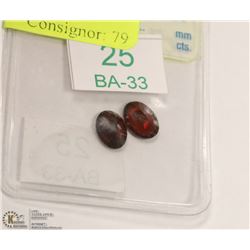 25) 2 GENUINE GARNET GEMSTONES