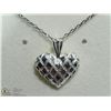 Image 1 : 26) STERLING SILVER HEART SHAPED PENDANT W/CHAIN