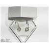 Image 3 : 27) STERLING SILVER HEART CZ & MARCASITE EARRINGS