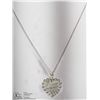 Image 2 : 33) ST. SILVER 'JE T'AIME' HEART PENDANT NECKLACE