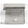 Image 3 : 33) ST. SILVER 'JE T'AIME' HEART PENDANT NECKLACE