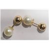 Image 1 : 34) 10KT GOLD & FRESHWATER PEARL 2-IN-1 EARRINGS