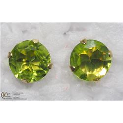 36) 14KT YELLOW GOLD GENUINE PERIDOT EARRINGS
