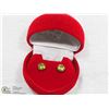 Image 2 : 36) 14KT YELLOW GOLD GENUINE PERIDOT EARRINGS