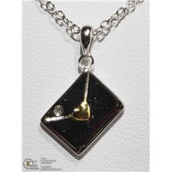 45) ST.SILVER DIAMOND LOVE LETTER PENDANT W/CHAIN