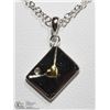 Image 1 : 45) ST.SILVER DIAMOND LOVE LETTER PENDANT W/CHAIN