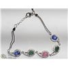 Image 2 : 47) STERLING SILVER GEMSTONE BRACELET