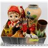 Image 1 : BOX OF VASES/ORNAMENTS/SHOT GLASSES & ETC.