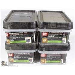 LOT OF 4 GRIP RITE COLLATED SIDING/ FENCING NAILS