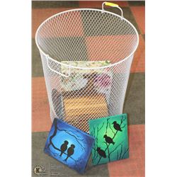 WIRE LAUNDRY HAMPER WITH "SAFE" BOOK FOR