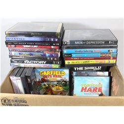 BOX OF 36 ASSORTED DVD'S