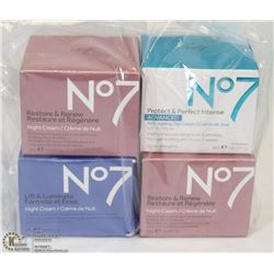 LOT OF 4 NO7 NIGHT CREAMS