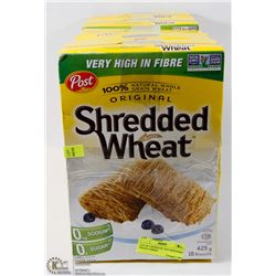 LOT OF 5 BOXES OF 425G SHREDDED WHEAT CEREAL