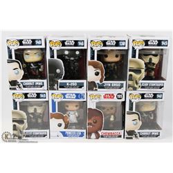 LOT OF 8 FUNKO POP STAR WARS FIGURINES INCL
