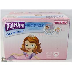 BOX OF 74 PULLUPS COOL & LEARN SIZE 2T-3T
