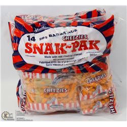 LOT OF 4 BAGS OF 14 SNACK SIZE CHEEZIE PACKS