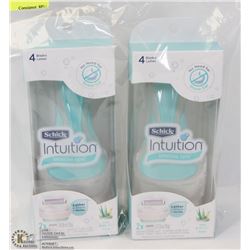 LOT OF 2 SCHICK INTUITION RAZORS & BLADE REFILL