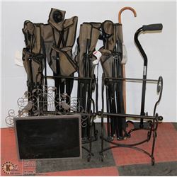 4 UNUSED FOLDING CAMP CHAIRS WITH WROUGHT