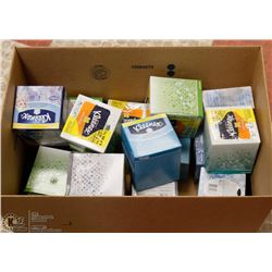 BOX OF ASSORTED KLEENEX.