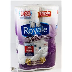 LOT OF 4 ROYAL 8PK TRIPLE ROLLS VELOUR TOILET