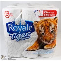 2 ROYALE 6PK TIGER TOWEL PAPER TOWELS